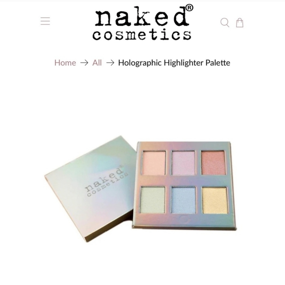 Naked Cosmetics Holographic Highlighter Palette Makeup Face Glow Shimmer NIB